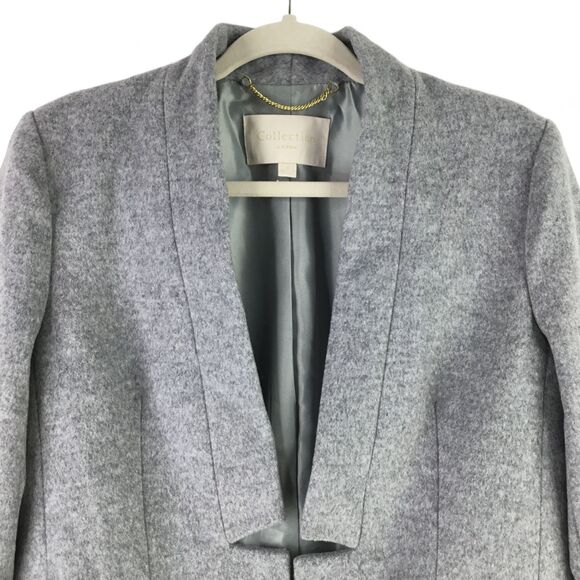 J. Crew Collection Womens Long Wool Cashmere Coat sz 4 Gray Open Front J6145 - Picture 6 of 14